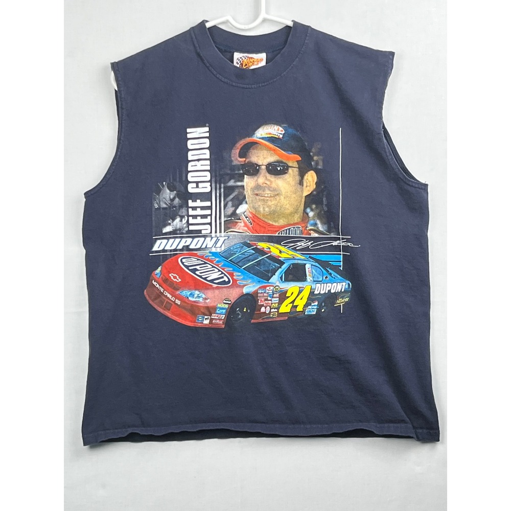 Winners Circle Jeff Gordon NASCAR #24 DuPont Sleeveless Graphic T-Shirt Navy B